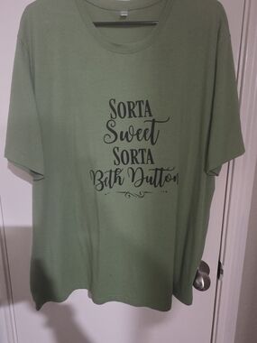 Womens - Olive Green Graphic Tee - "Sorta Sweet Sorta Both Dutton"